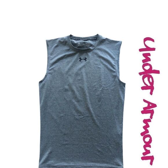 Under Armour HeatGear Sleeveless Compression Tee Shirt Sz L - Picture 1 of 6
